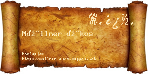 Müllner Ákos névjegykártya